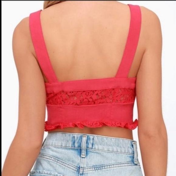 Free People Here I Am brami red lace - Picture 2 of 9